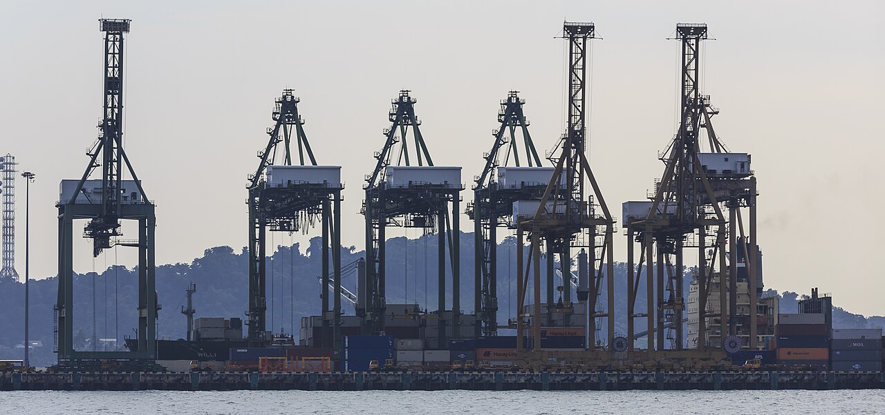 Port cranes and container terminal handling cargo